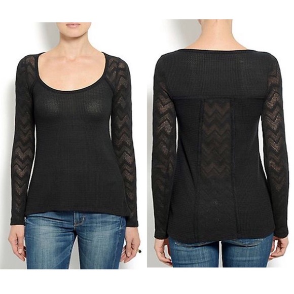 Lucky Brand Tops - 🌸3/$20 Sale🌸Lucky Brand Black Lace Thermal Large